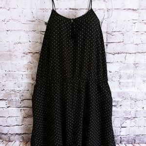 Old Navy Sleeveless Surplice-Back Romper XXL Black White Polka Dot Pockets